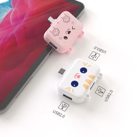 USB Hub Car Type C Multi-interface Converter 3.0 Expansion Dock Connect For Mouse Computer Phone USB Device Three-in-one Charger (Color: White-USB)