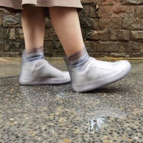 Waterproof Shoe Covers Reusable Not-Slip Rain Shoe Covers Protectors Foldable TPE Rubber Shoe Protectors For Men Women Kids (Color: grey, size: M)